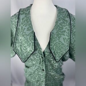 Green organza mini dress